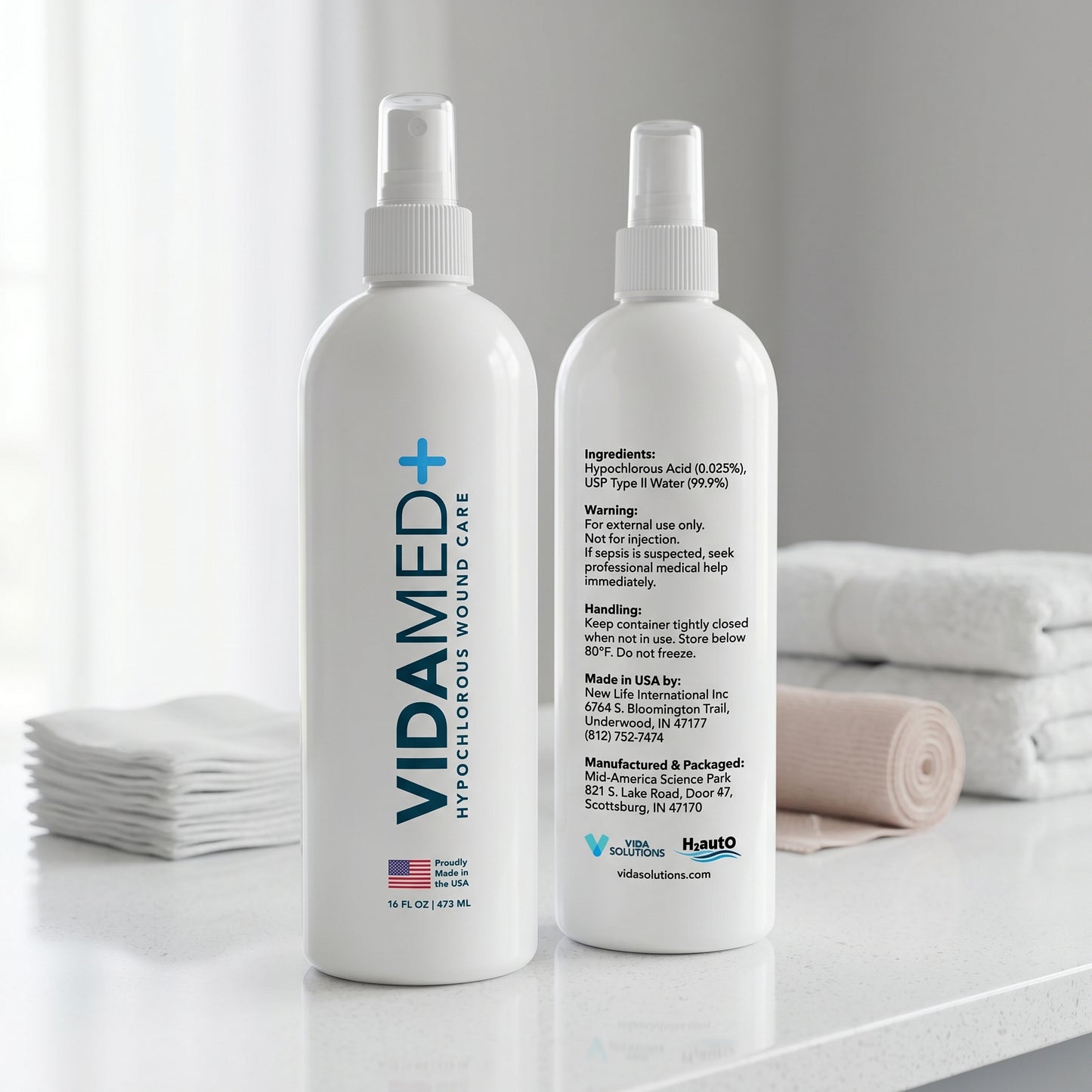 VidaMed Non-medicated hypochlorous acid wound & infection cleanser