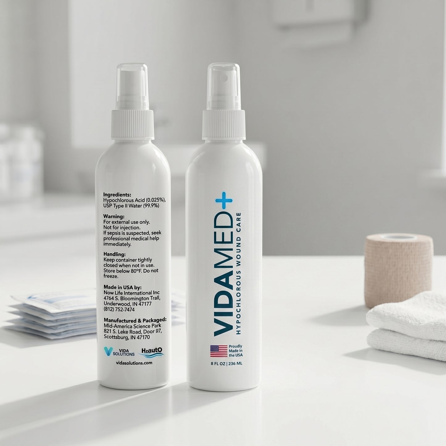VidaMed Non-medicated hypochlorous acid wound & infection cleanser
